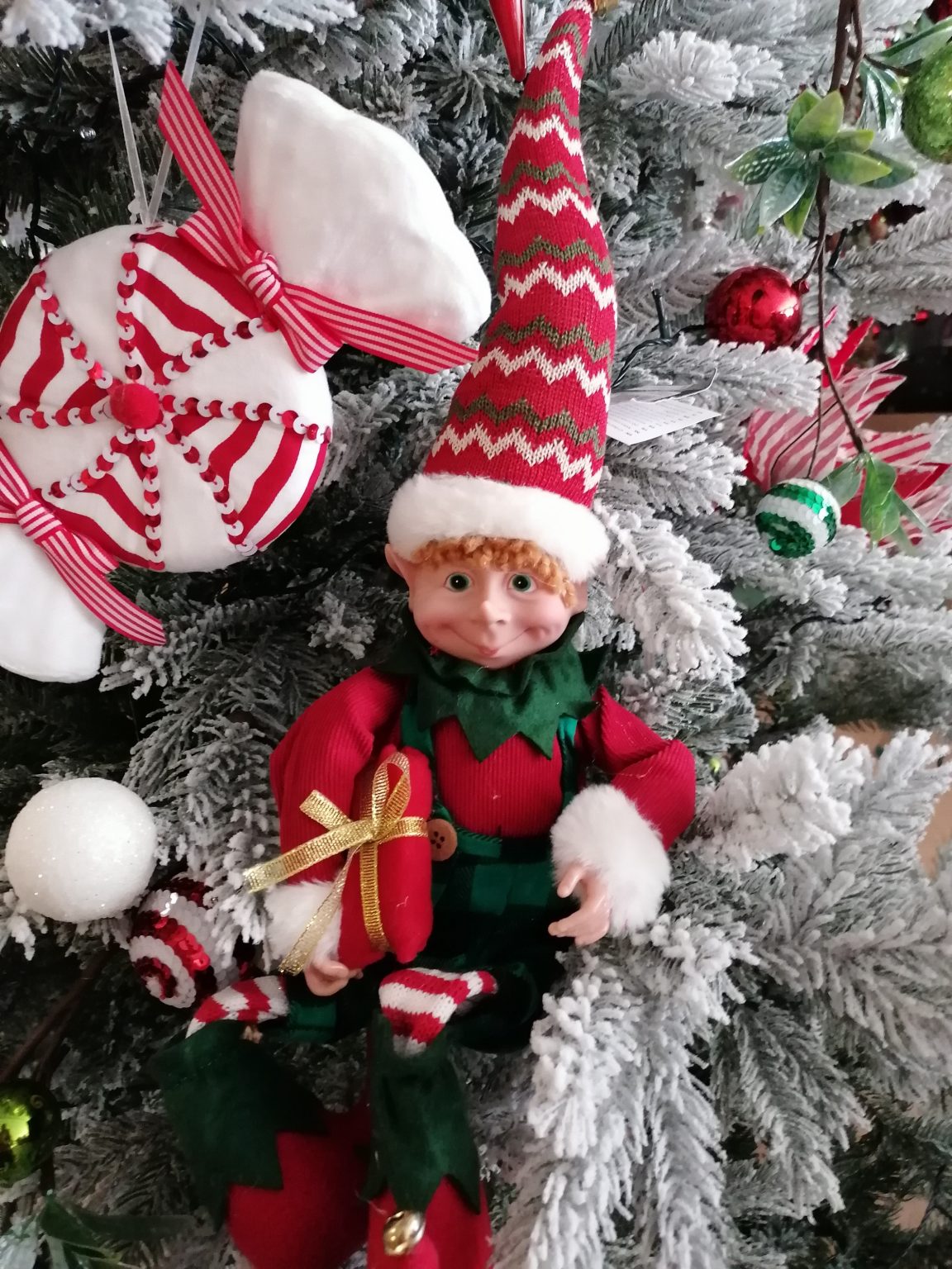 2 Lutins Farceurs De Noël Verts 40 Cm - Décorations De Noël Avec Visage En Vinyle, Ficelle Pour Suspension