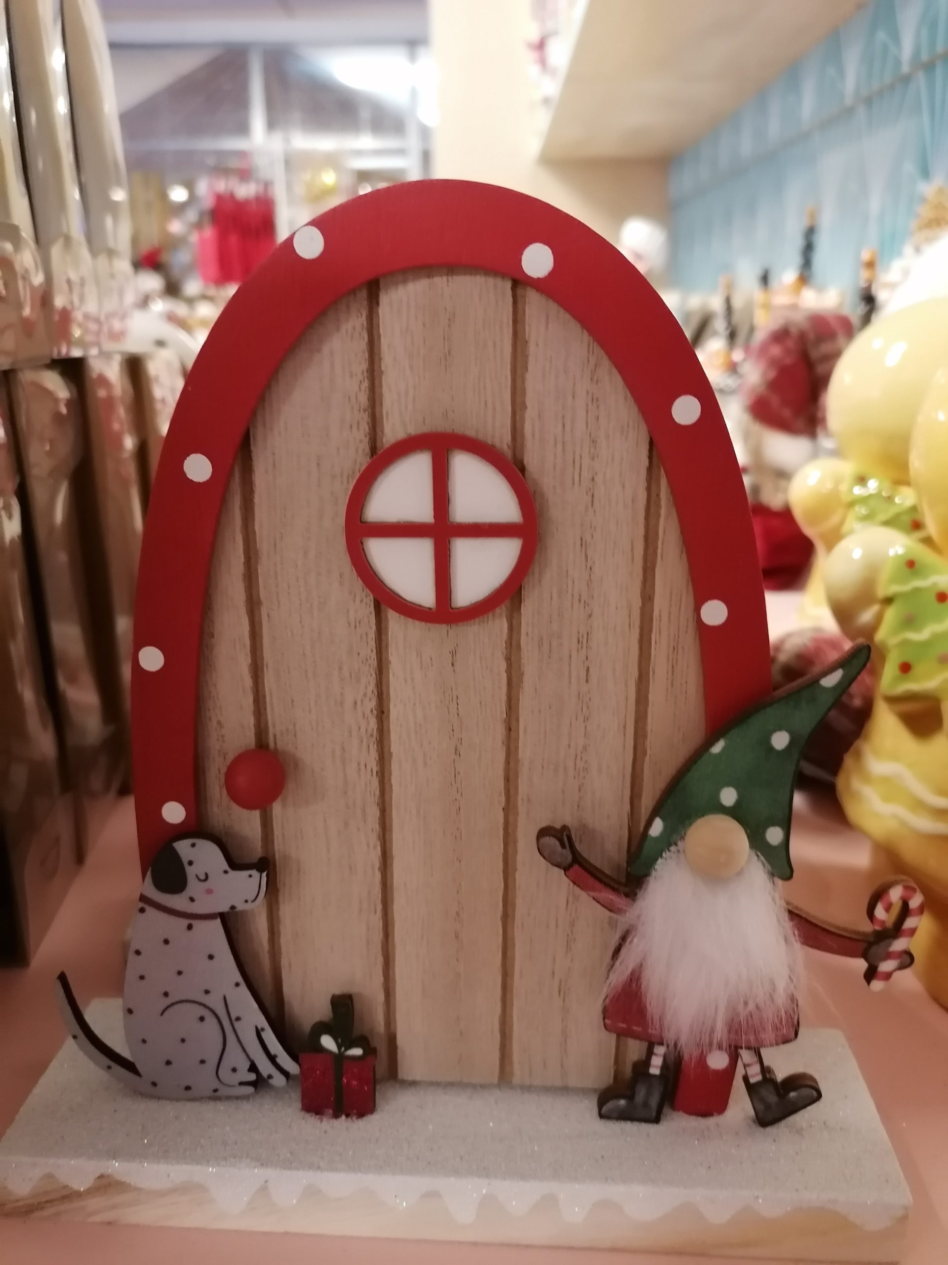 Porte en bois du Lutin Farceur de Noël
